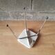 White skai stool / vintage chrome metal feet