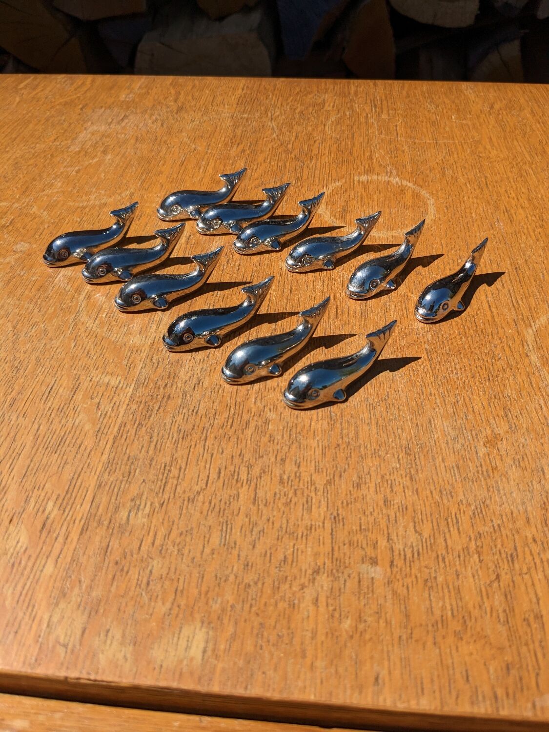 Silver knife holders whale model