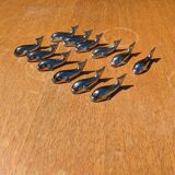 Silver knife holders whale model