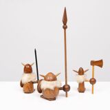 Jouets en teck vikings Kay Bojesen Danemark années 1960