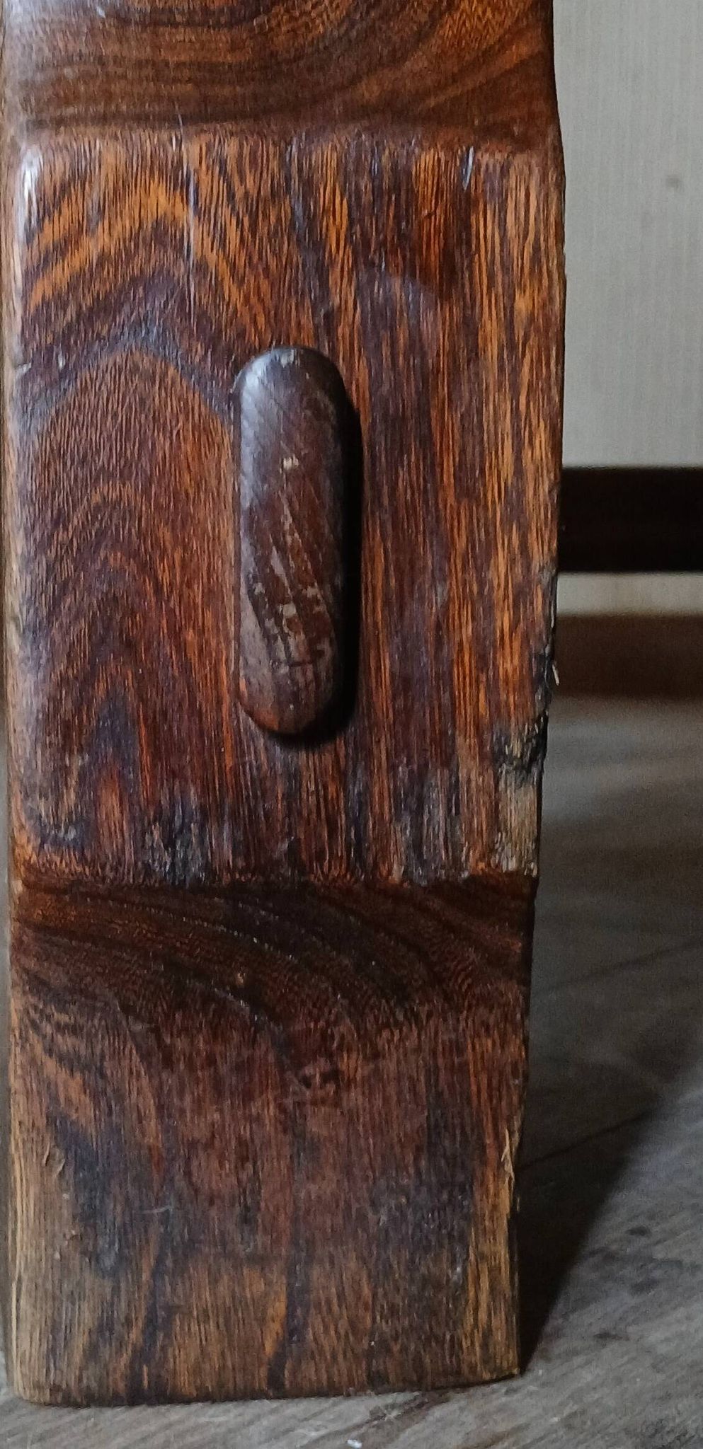 Brutalist rustic XXL farm table "Olavi" in stained elm NF furniture for 12 guests