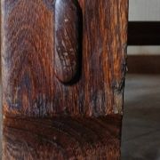 Brutalist rustic XXL farm table "Olavi" in stained elm NF furniture for 12 guests