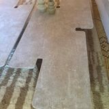 Harold travertine walnut coffee table