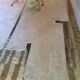 Harold travertine walnut coffee table
