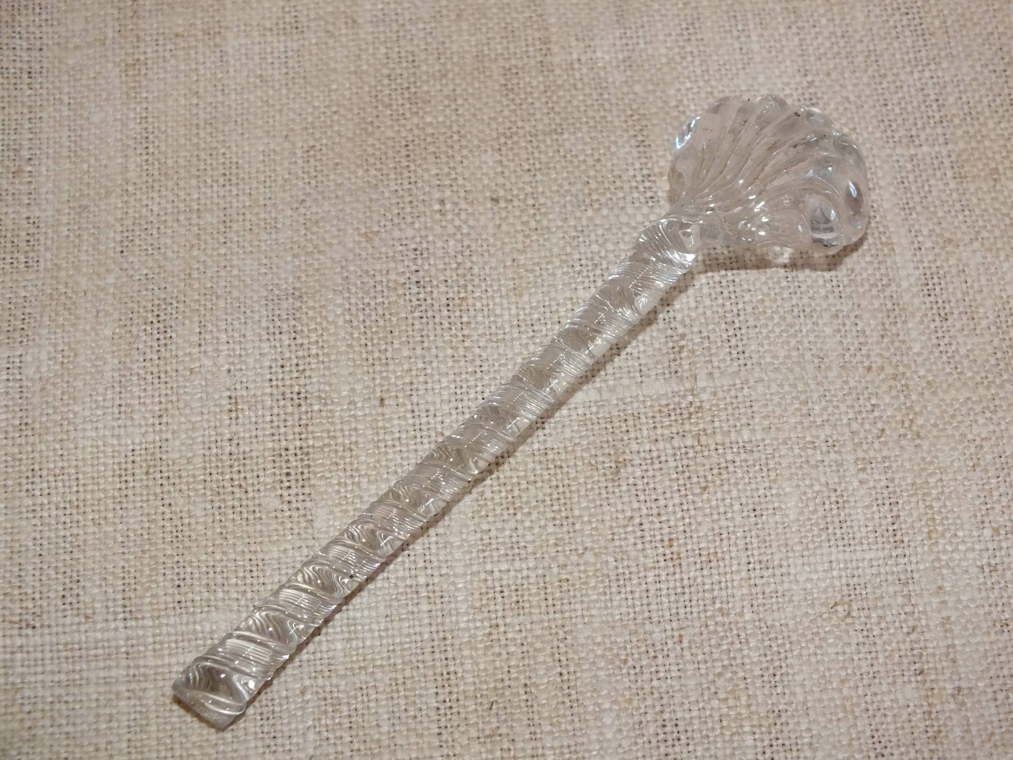 Spun crystal mustard or jam spoon
