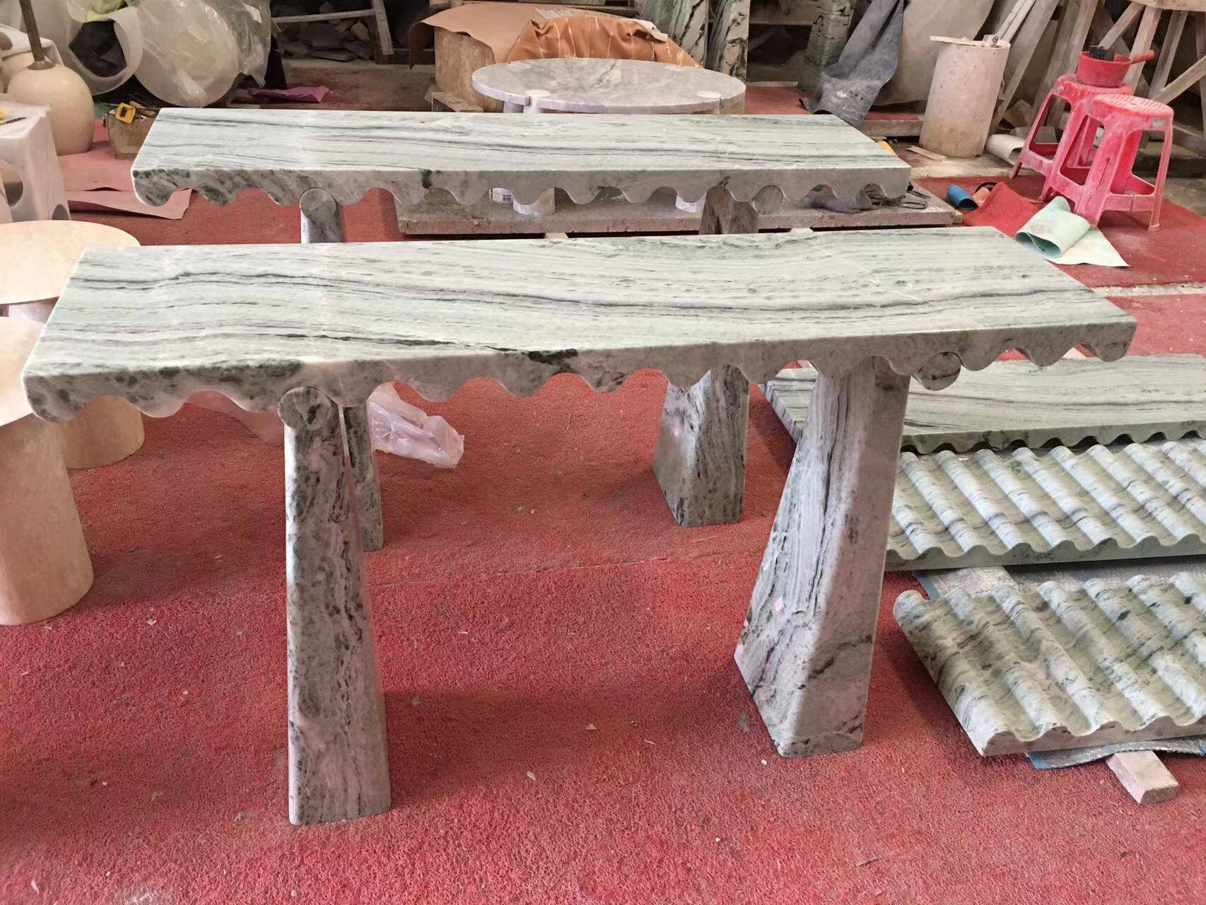 Console en marbre vert