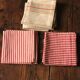 Lot 6 serviettes de table coton rayures matelas vichy rouge beige création