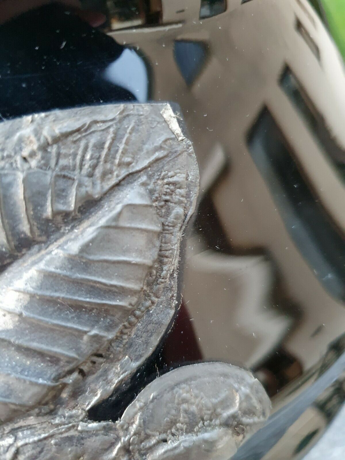 "Doyen" vase circa 1920-30 art deco in hyalite glass and tin in bunches of grapes