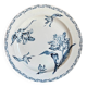Large round Lunéville plate in blue ironstone, "Tulip" service.
