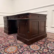 Classic English Partnerdesk Desk in Red Leather