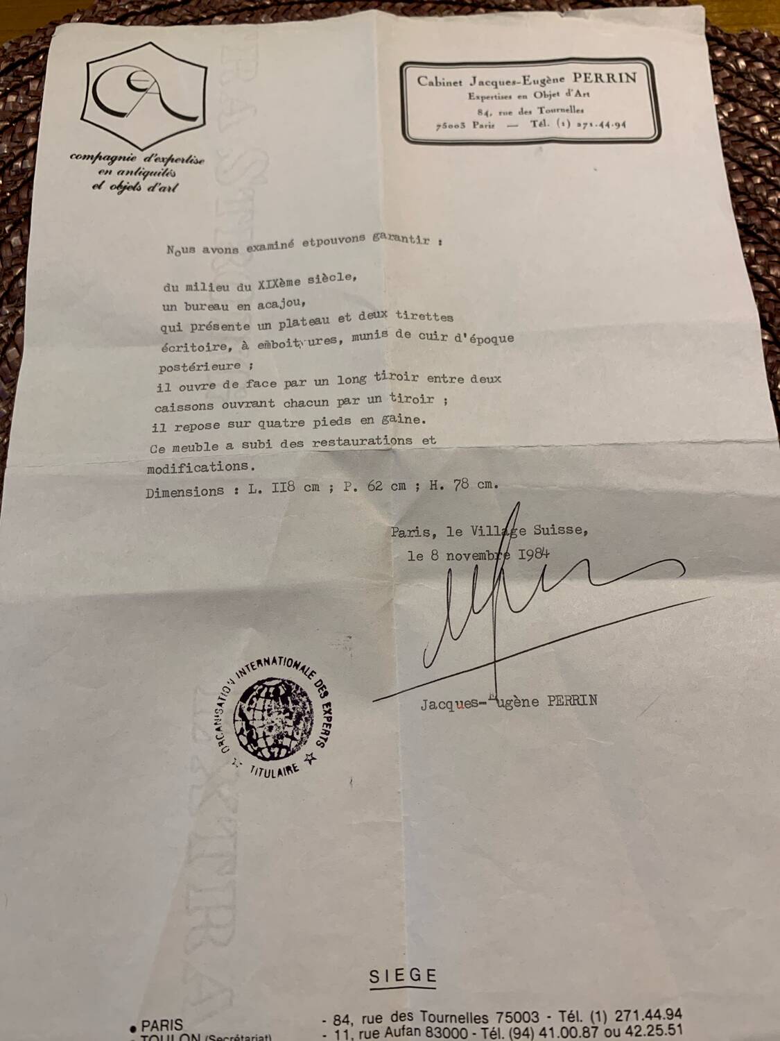 Louis XVI style mahogany desk