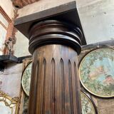Louis XVI style column in carved wood from the late 19th century, 2.27 metres in height.