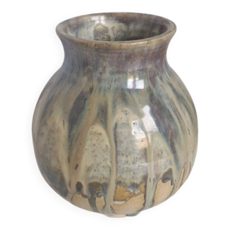 Flamed Stoneware Vase Signature To Be Defined