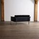 Horst Brüning Model 6912 two seater sofa in black leather for Kill International, Germany 1967