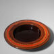 Orange Rimmed Ethnic Stoneware Plate From Gabriel, 1960s