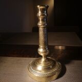 Finely chiseled bronze candle holder - End of 19th century