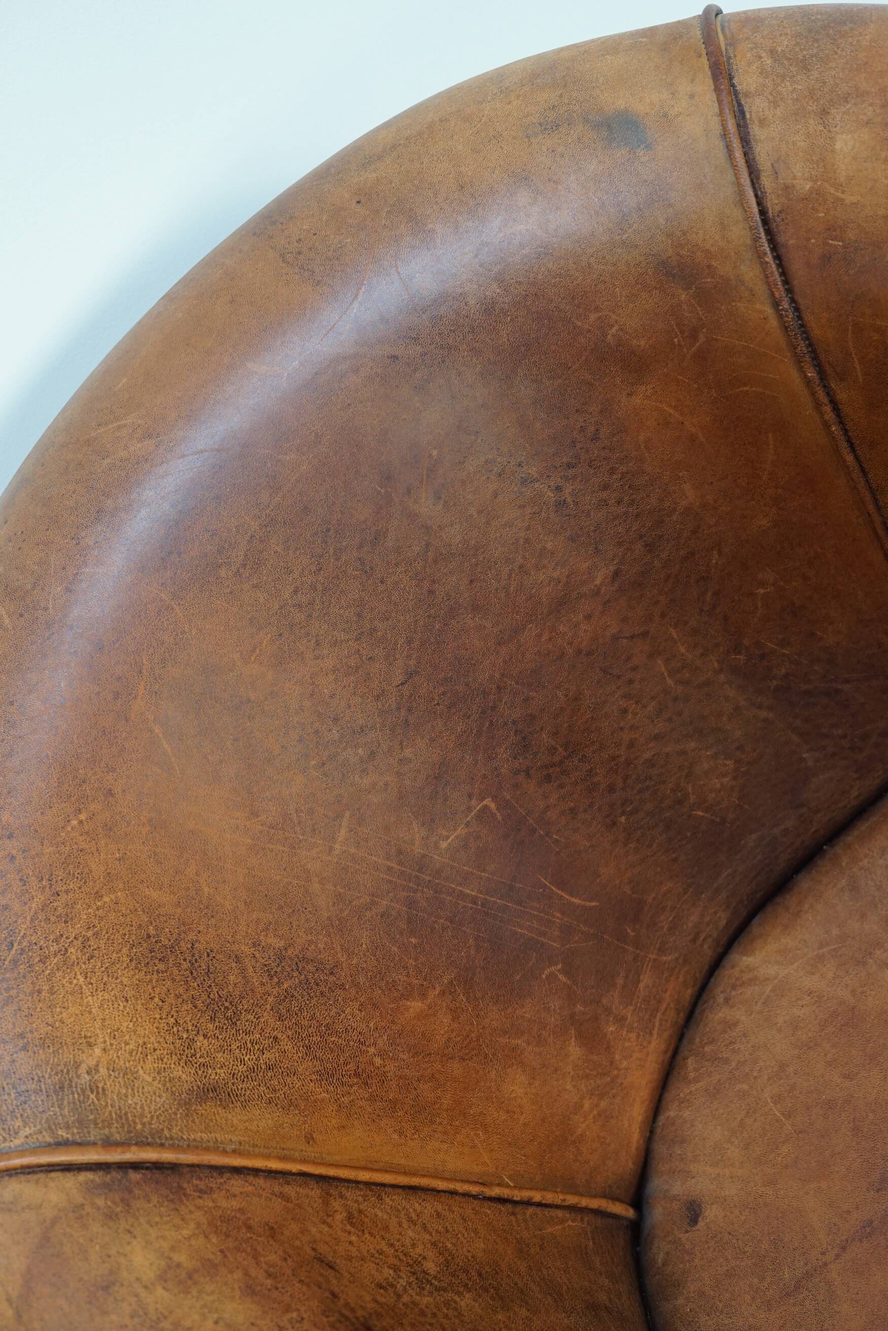 Vintage Dutch Club Chair in Cognac Leather