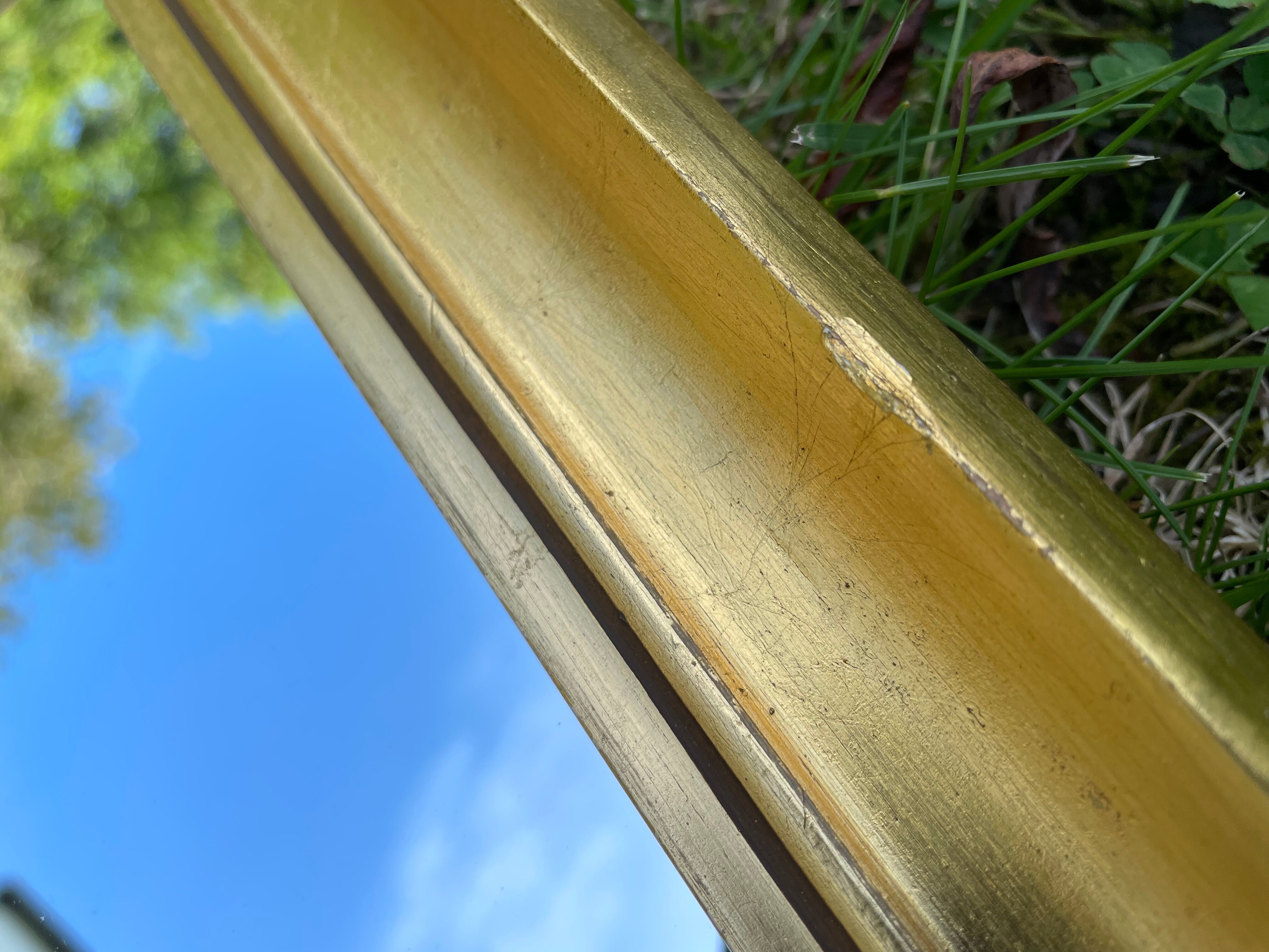 Vintage rectangular mirror in gilded wood h49 xl35