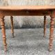 Round solid oak table with extensions, cabinetmaker's sliding mechanism,