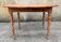 Round solid oak table with extensions, cabinetmaker's sliding mechanism,