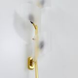 J.T. Kalmar Two Pairs of Large Floral Wall Sconces Auguri in Brass, Austria, 1950s