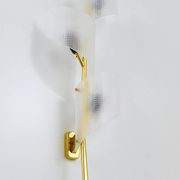 J.T. Kalmar Two Pairs of Large Floral Wall Sconces Auguri in Brass, Austria, 1950s