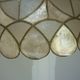 Ceiling light suspension in mother-of-pearl and wood Ø 40 cm