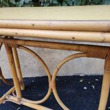 Vintage rattan table