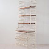 Vintage bookcase with metal frame