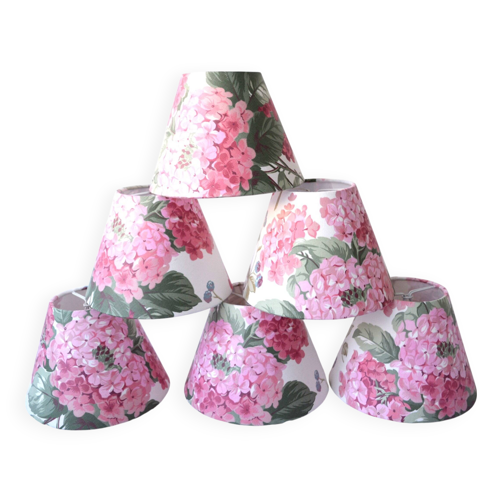 Lot de 6 abat-jours hortensia