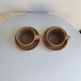 Lot of 2 cups and saucers in sandstone