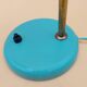 Green brass desk lamp with a goose neck on a ball joint from the 1960s.
