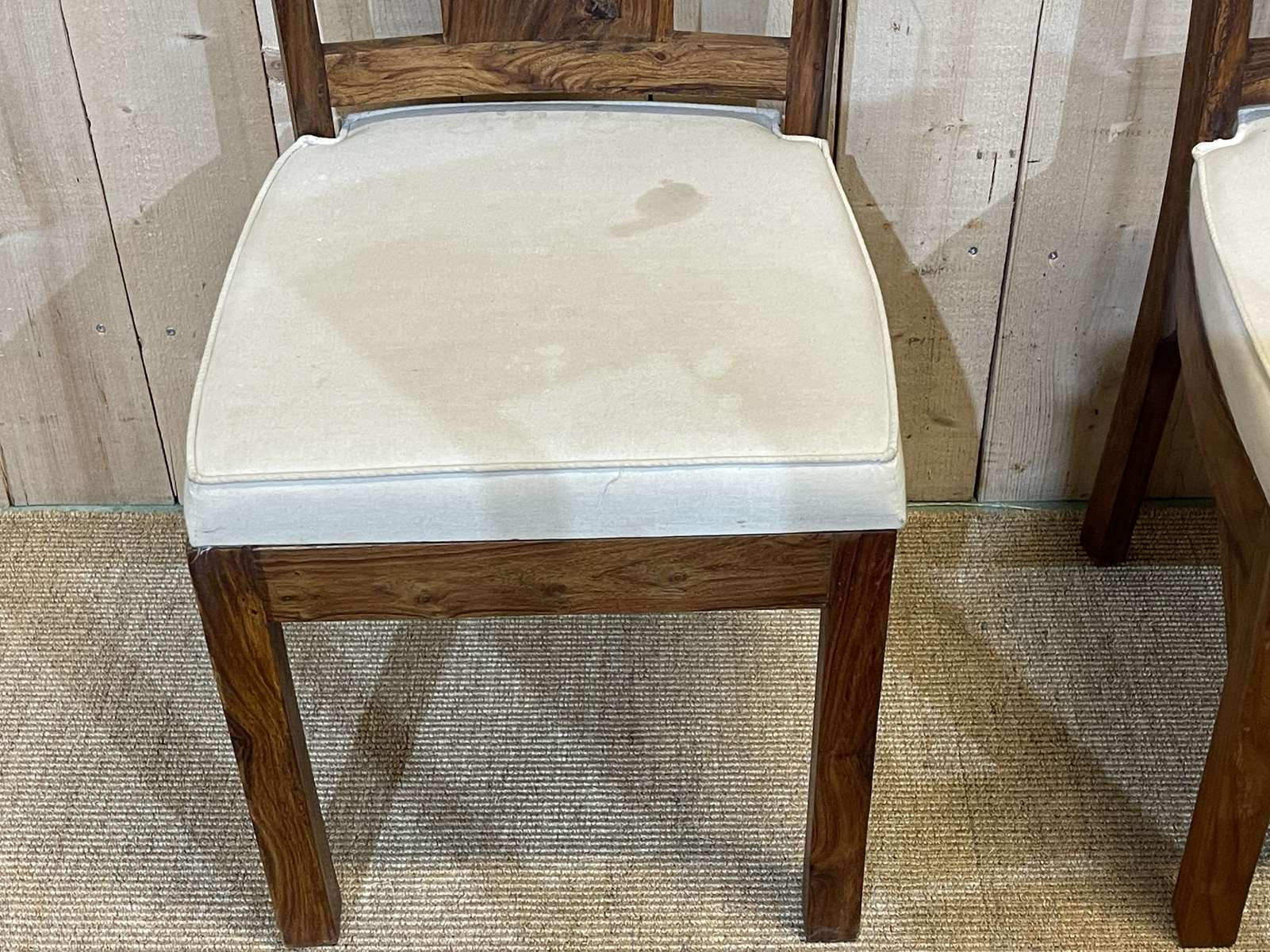 Suite of 4 teak chairs, Indian manufacture of the 1980s