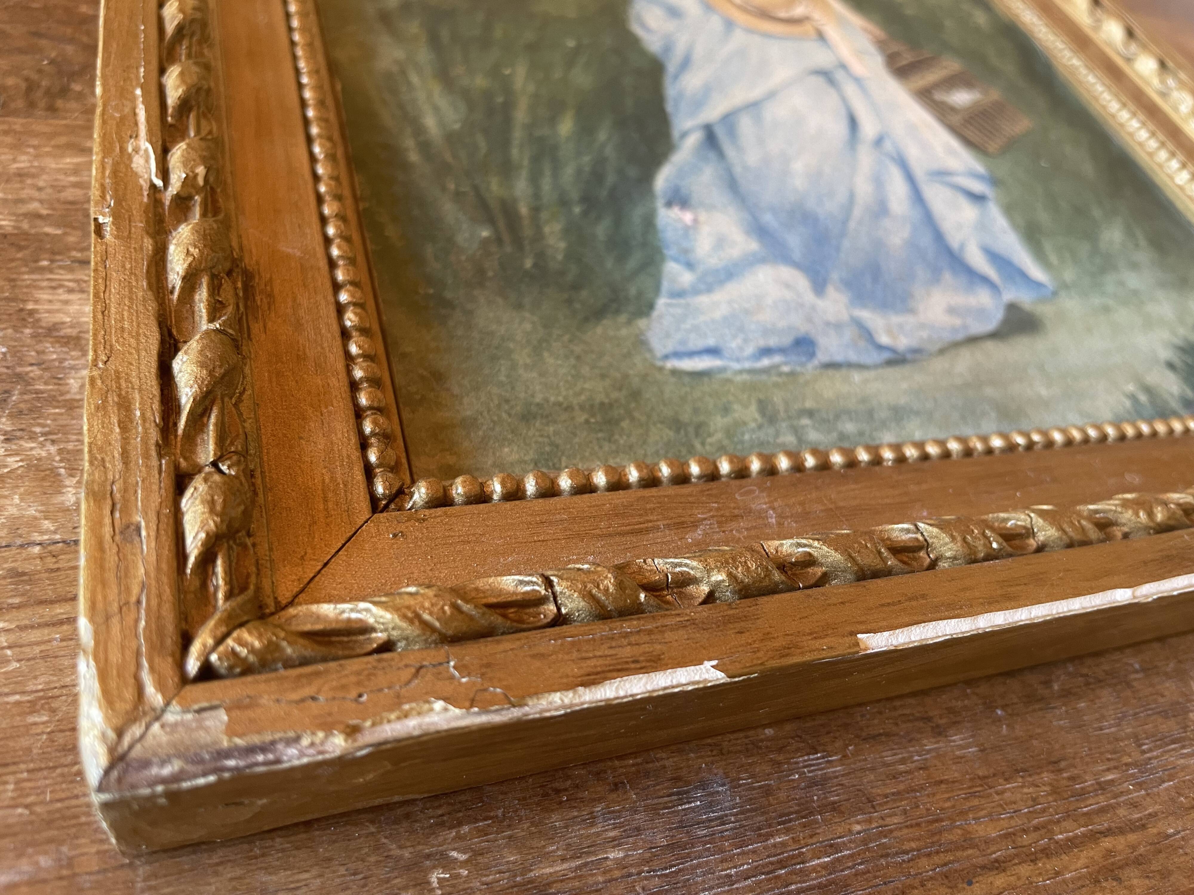 Young girl with doves painting 1860