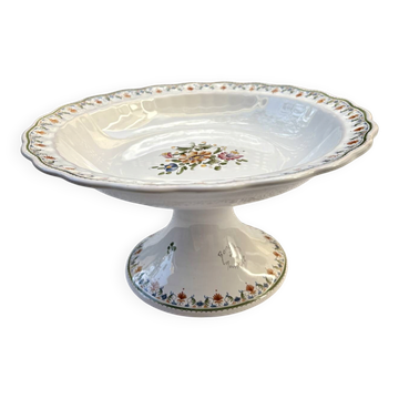 Footed compote signed Atelier Bondil faience from Moustiers