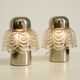 Two large, rare 1960s metal and glass table lamps by VEB Narva Leuchtenbau