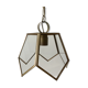 Brass pendant lamp and graphic gilded glass 60s-70s