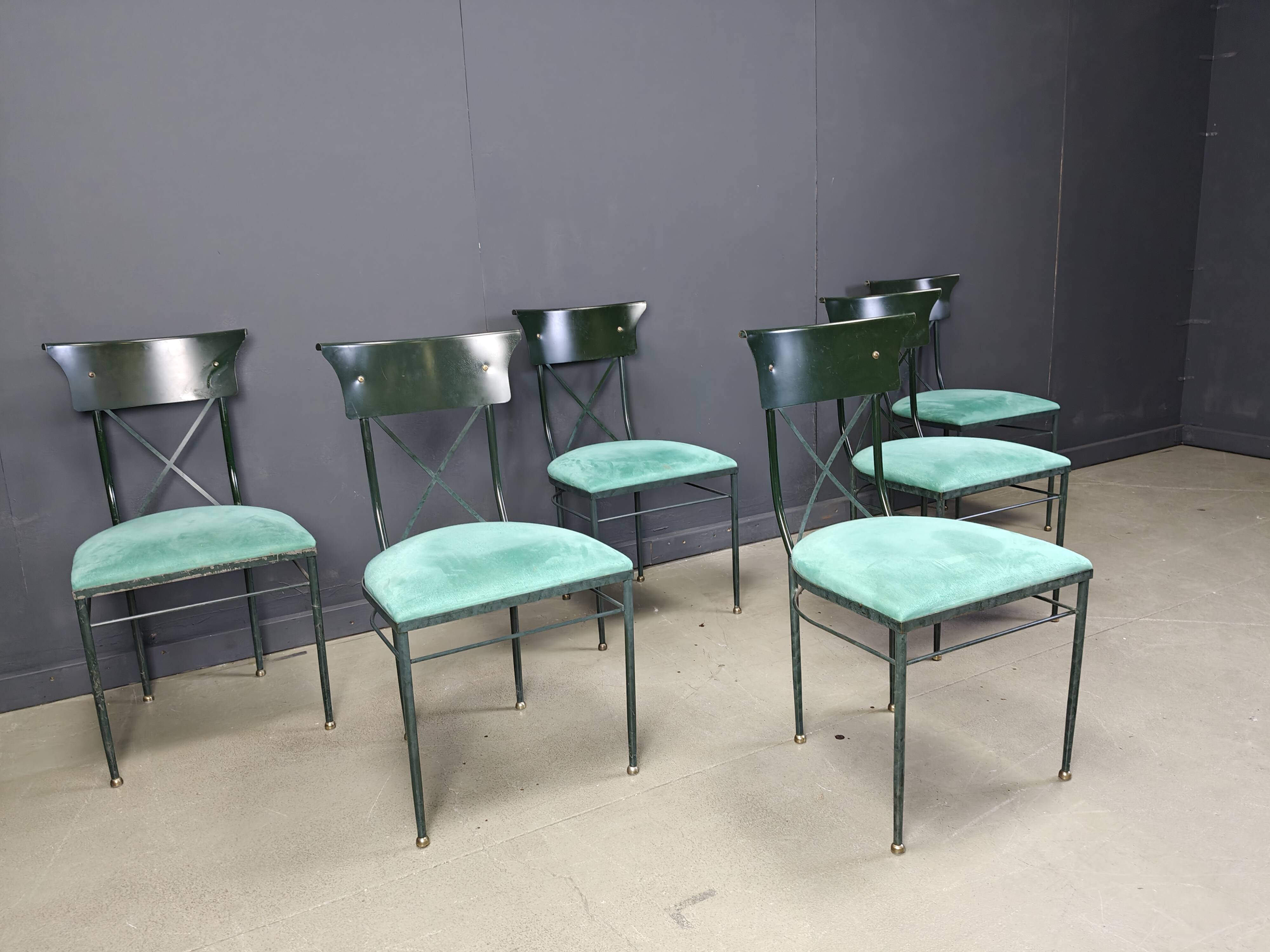 Vintage dining chairs by Belgo chrom, set of 6 - 1970s
