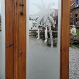 3 portes de séparation en verre gravé avec bâti