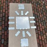 Beveled mirror glass - knife holders, bottle coasters