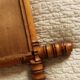 Vintage mirror turned bamboo wood chain years 30/50 - 40x46cm