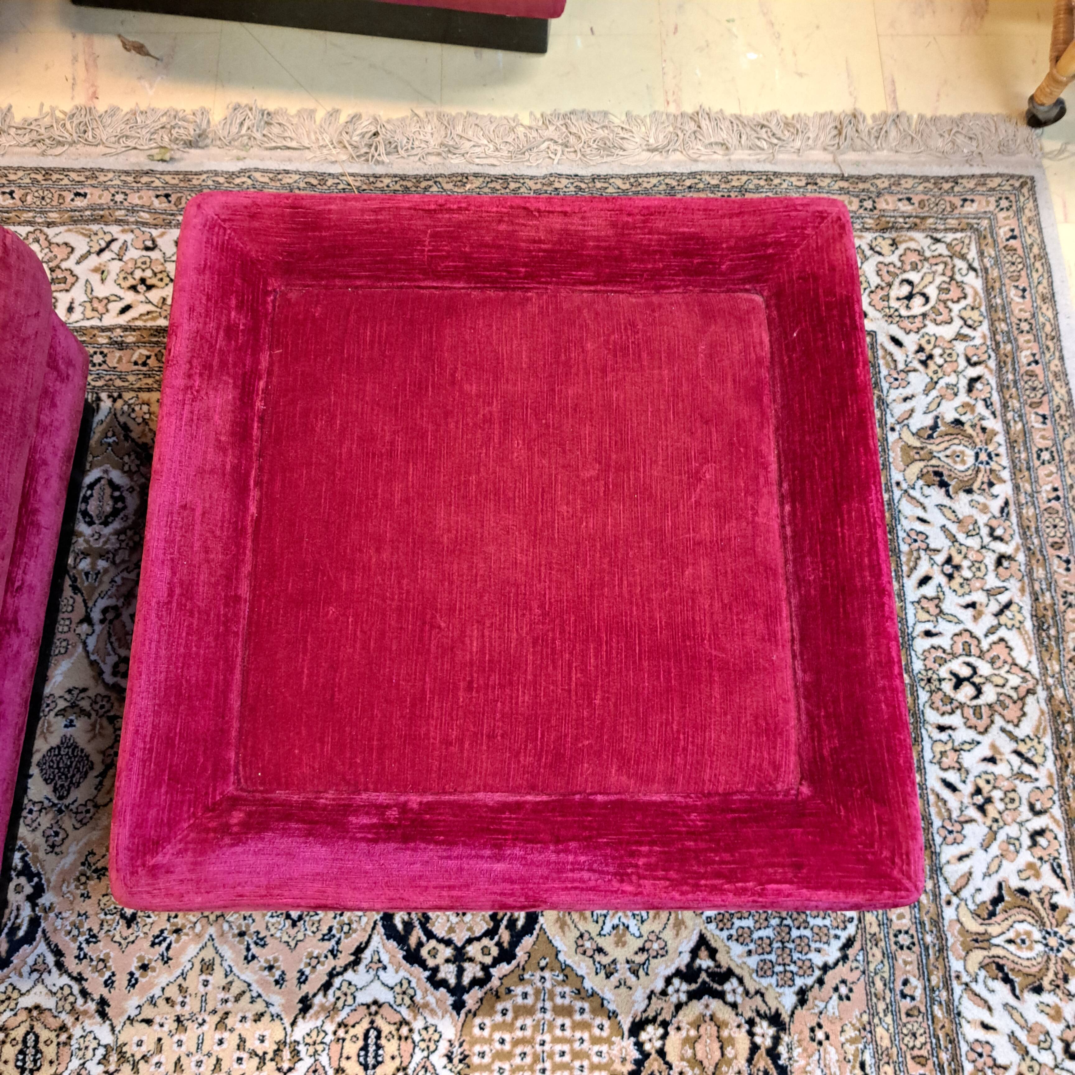 Vintage armchairs and pouf