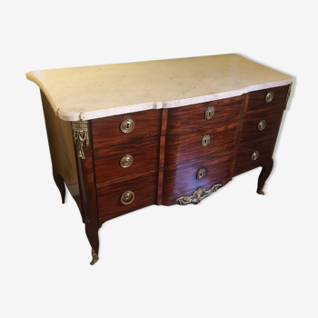 Commode en acajou époque transition estampillée D L Ancellet et poinçon de jurande