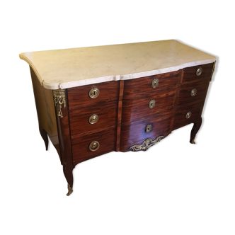 Mahogany chest of drawers transition period stamped D L Ancellet and hallmark of jurande