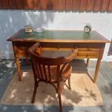 Green leather top desk