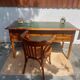 Green leather top desk