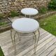 Pair of vintage 1960 stools in gold metal