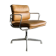 Fauteuil en cuir camel EA 208 par Charles Eames pour Herman miller