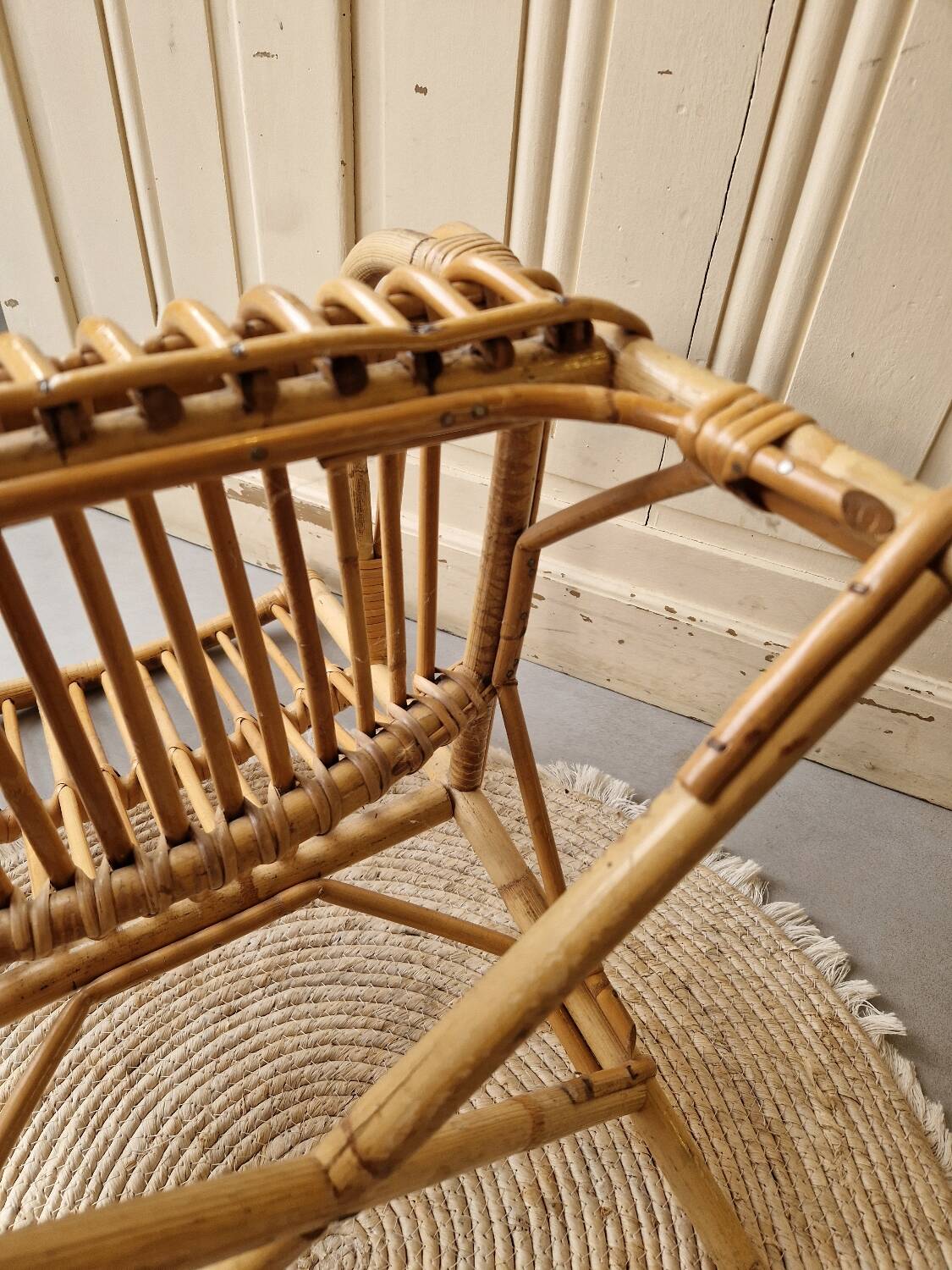 Children's rattan armchair chair