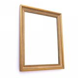 Large mirror in gold frame.